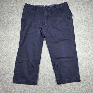 Eddie Bauer Pants Women 12 Navy Blue Straight Leg Mid Rise Legend Dark Wash